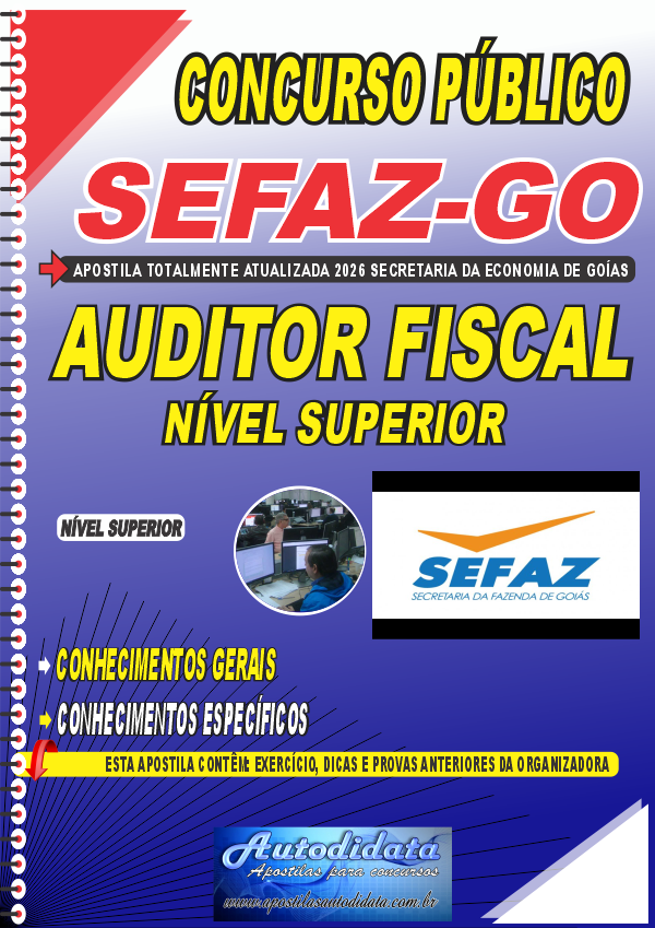 Capa de Apostila SEFAZ-GO 2025 Auditor Fiscal Receita Estadual