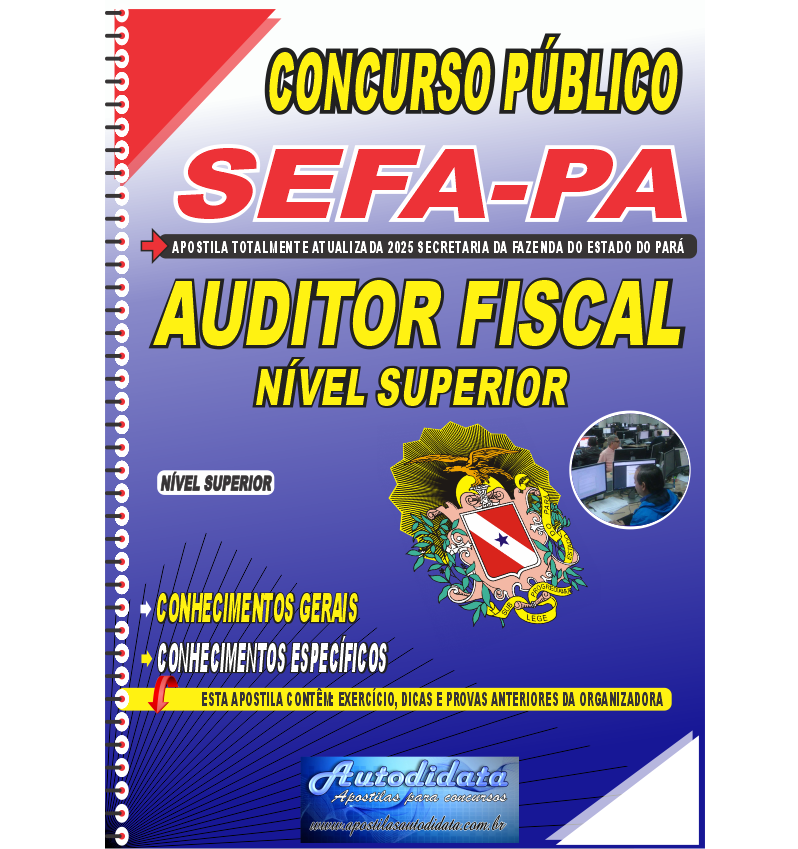 Capa de Apostila concurso da SEFA-PA 2025 Auditor Fiscal