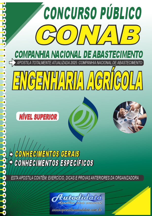 Capa de Apostila concurso CONAB 2025 ENGENHARIA AGRONÔMICA