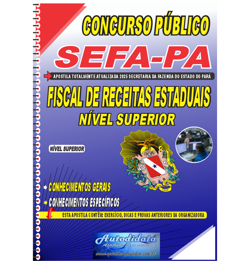 Capa de Apostila concurso da SEFA-PA 2025 Fiscal de Receitas Estaduais