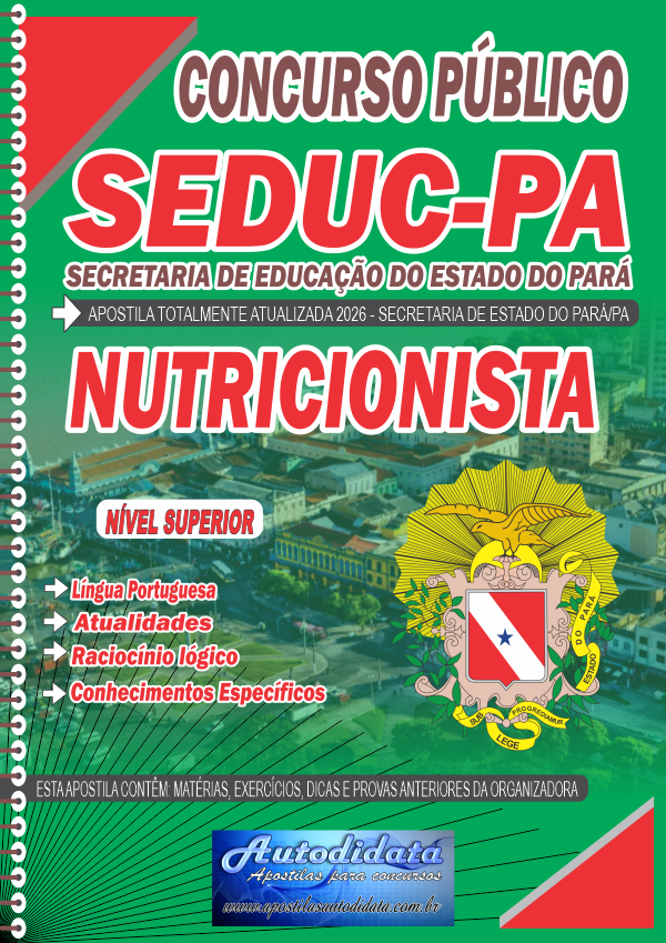 Capa de Apostila Concurso SEDUC - PA 2026 Nutricionista