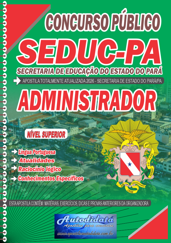 Capa de Apostila Concurso SEDUC - PA 2026 Administrador