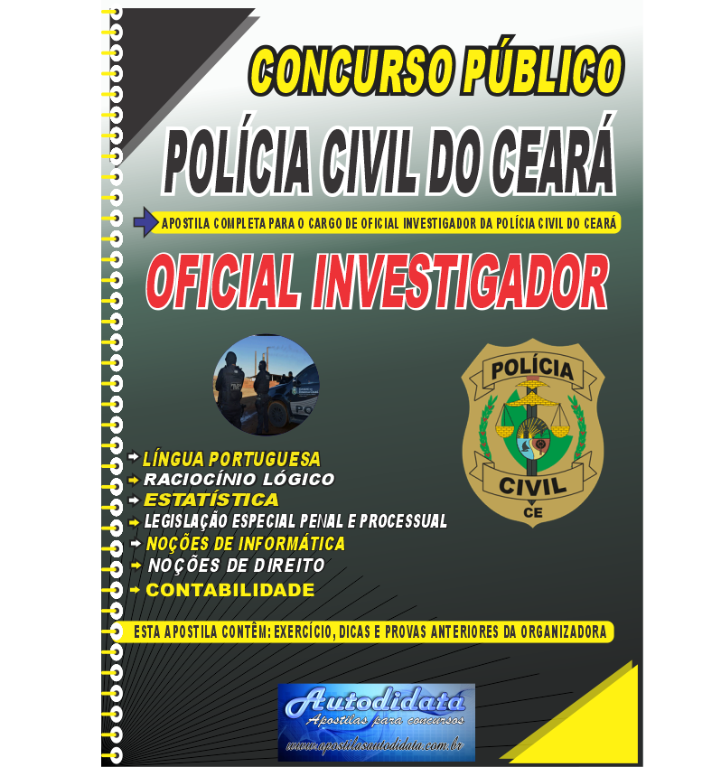 Capa de Apostila concurso PC-CE 2025 – Oficial Investigador