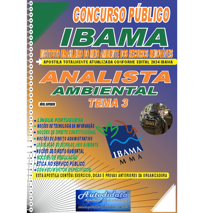 Apostila concurso IBAMA 2024 Analista Ambiental Tema 3