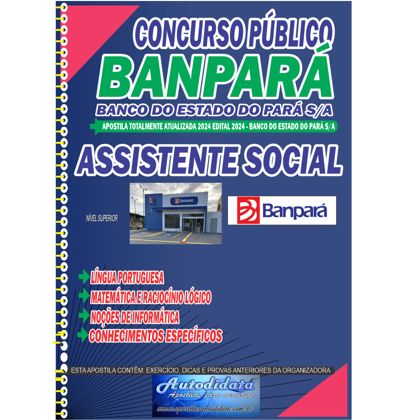 Apostila impressa concurso do BANPARÁ 2024 – Assistente Social