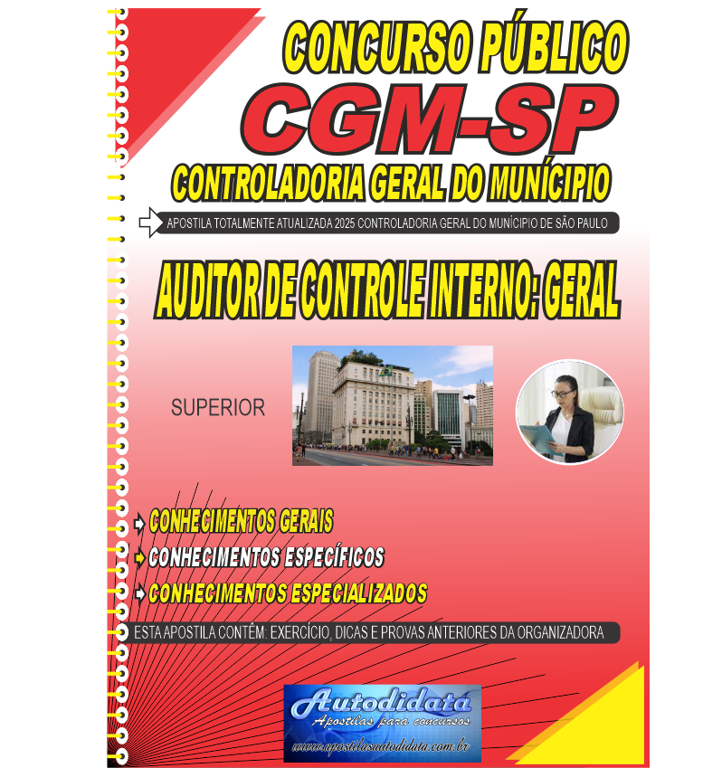 Apostila impressa concurso CGM SP 2025 – Auditor Municipal de Controle Interno área de especialização: Geral