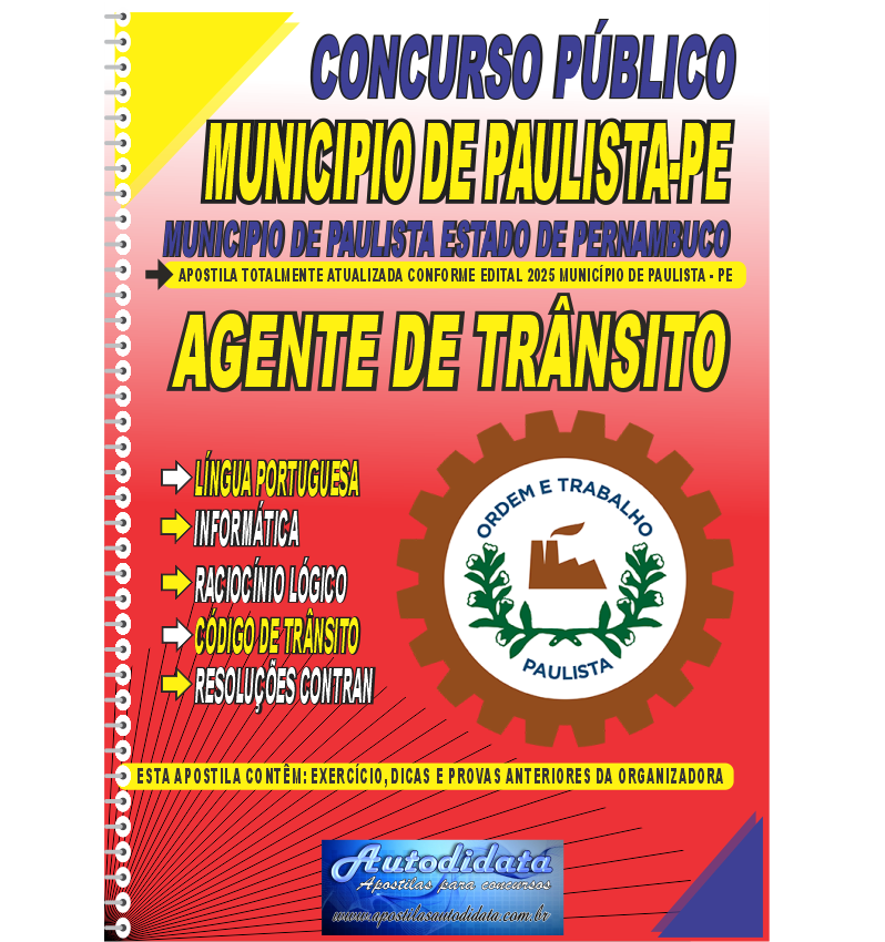Apostila concurso de Paulista- PE 2025 - Agente de Trânsito