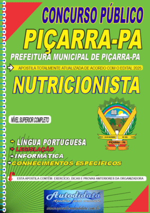 Apostila concurso de Piçarra-PA 2025 - Nutricionista