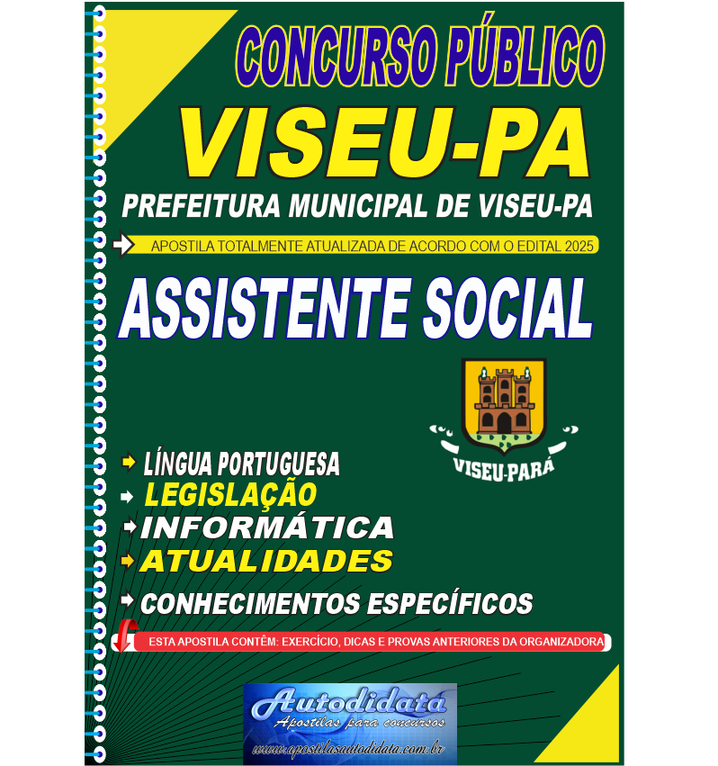 Apostila concurso Prefeitura de VISEU-PA 2025 Assistente Social