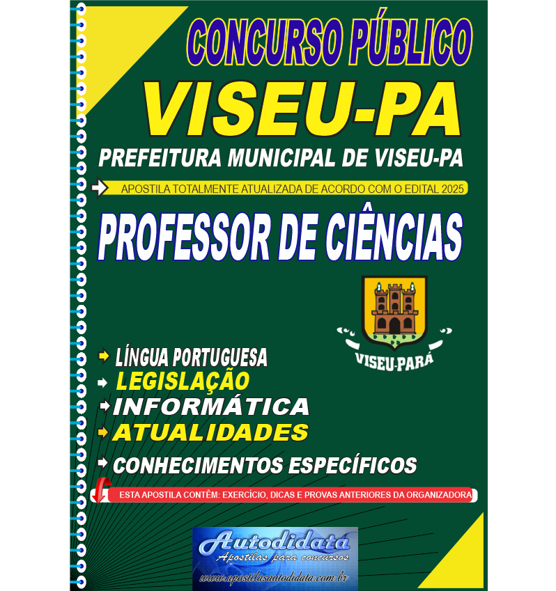 Apostila concurso VISEU-PA 2025 Professor de Ciências