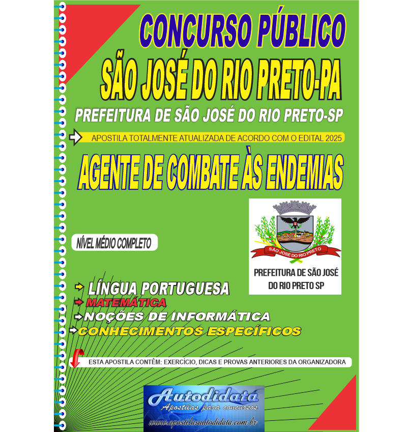 Apostila concurso de São José Rio Preto SP 2025 Comunitário de Combate às Endemias