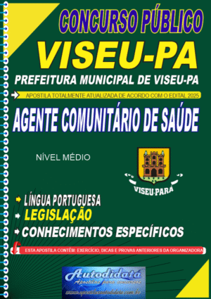 Apostila concurso da Prefeitura de Viseu PA 2025 - Agente Comunitário de Saúde