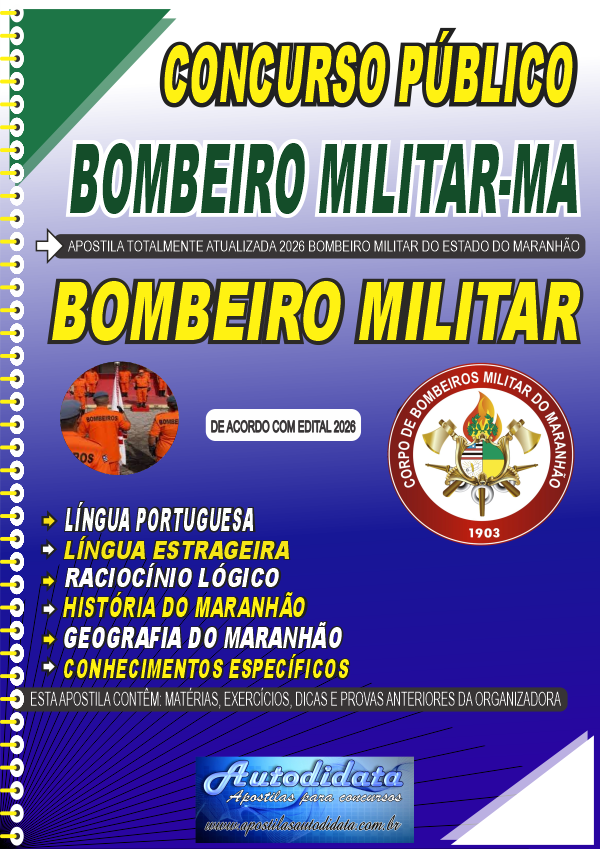 Apostila concurso Bombeiro Militar do Maranhão CBM/MA 2026 - Praça Combatente