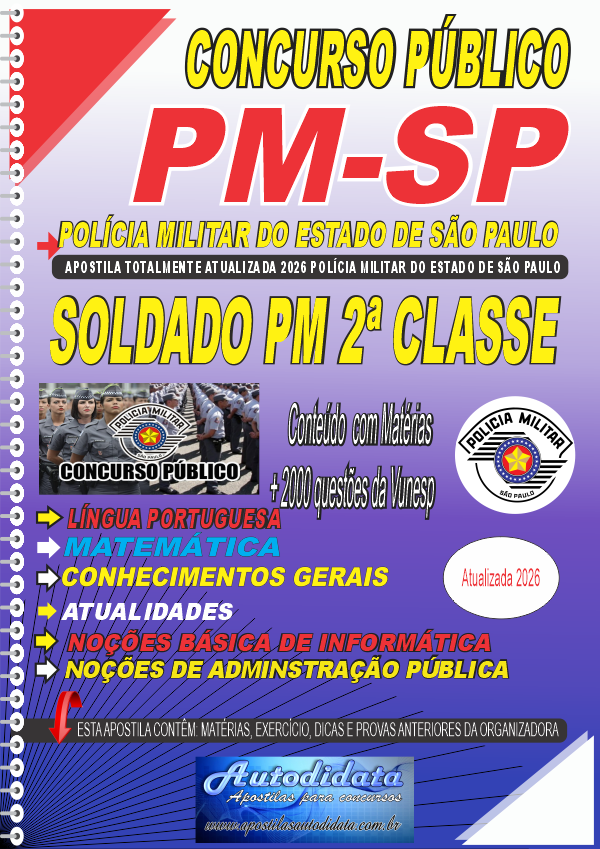 Apostila concurso PM SP 2026 São Paulo Soldado do Quadro de Praças
