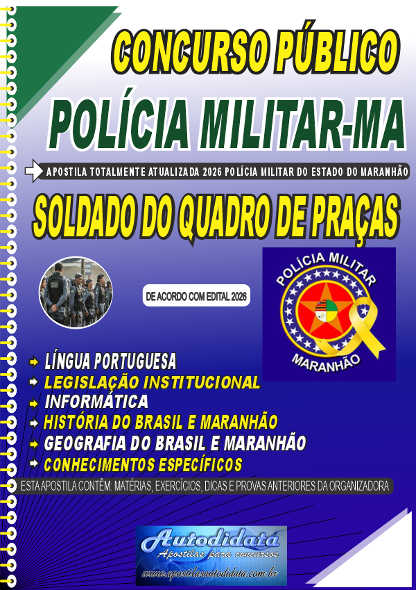 Apostila concurso Polícia Militar do Maranhão PM-MA 2026 - Soldado do Quadro de Praças
