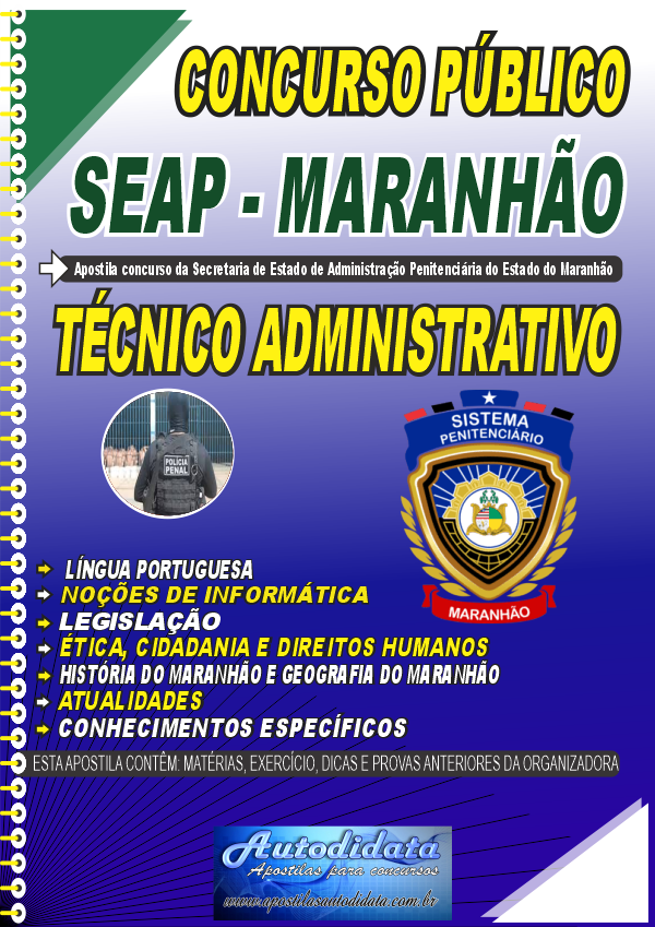 Apostila concurso da SEAP MA 2026 – Técnico Administrativo